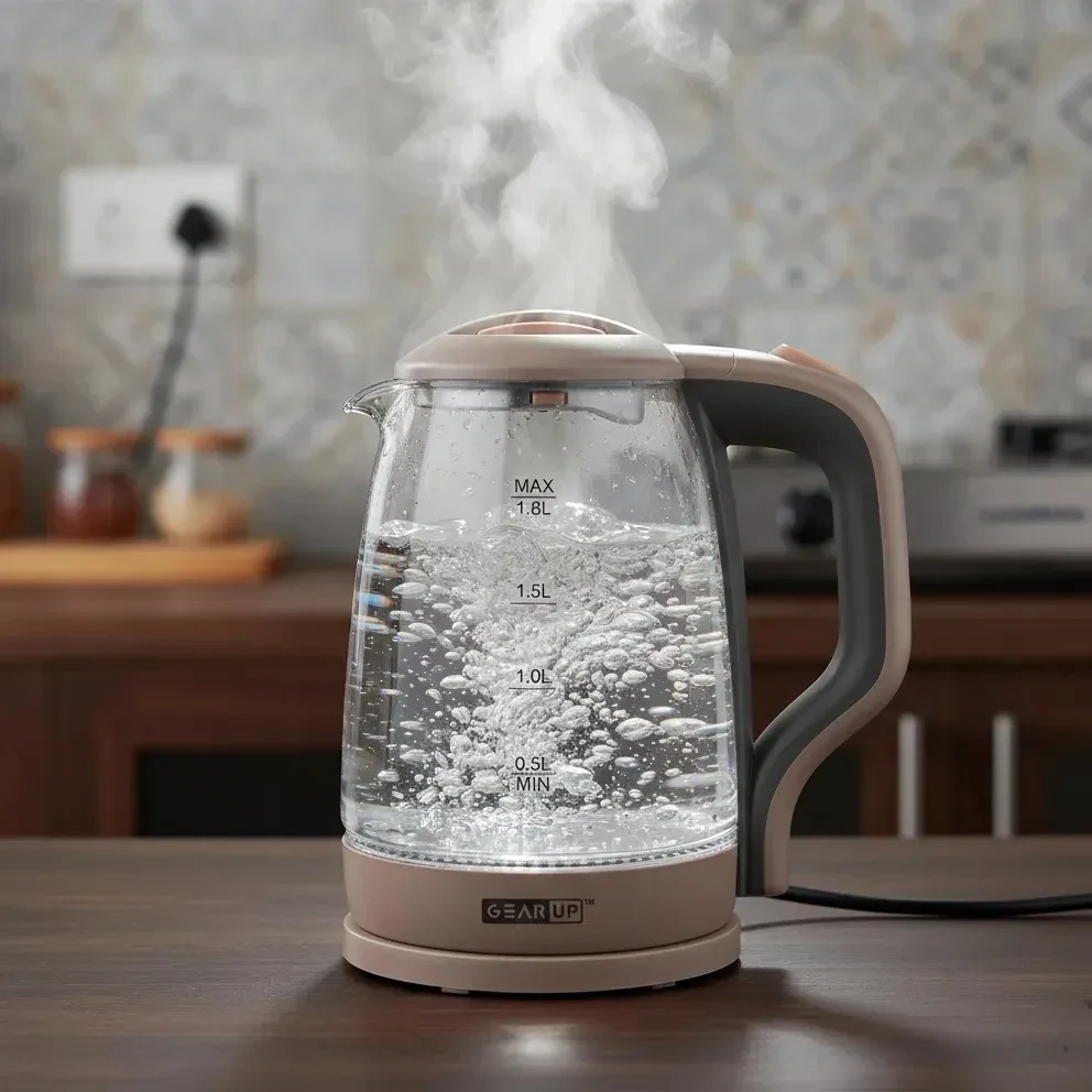 GearUP GK15 Electric Glass Kettle 1.8L 1500W | Fast Boil Kettle BD