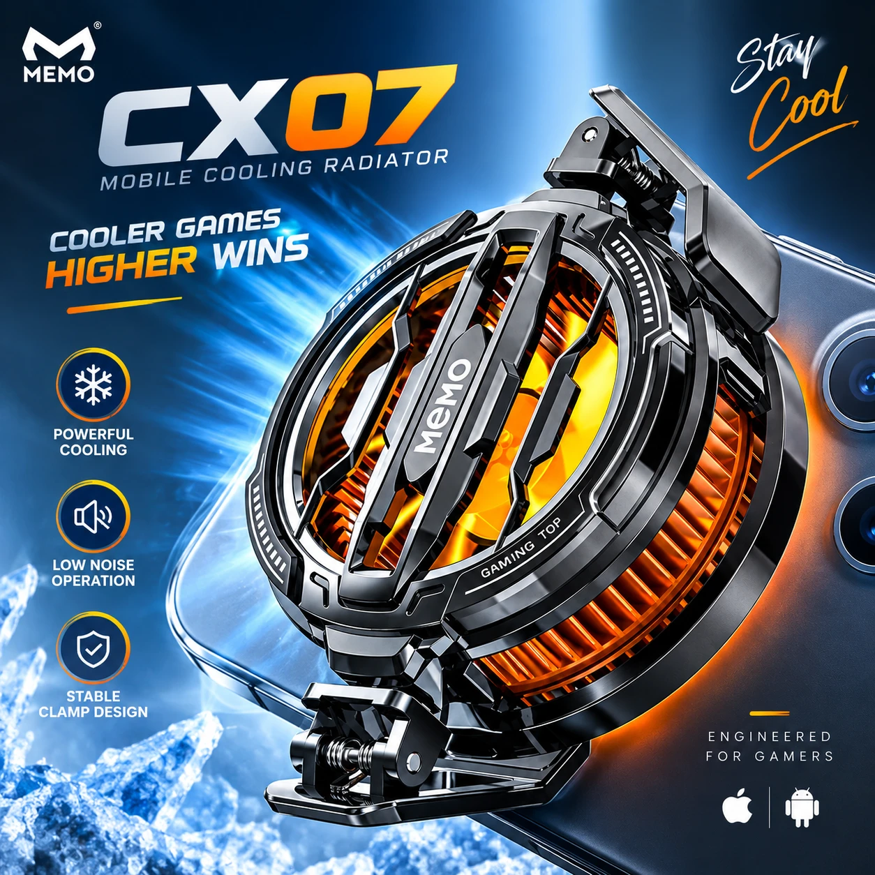 MEMO CX07 RGB Magnetic Mobile Cooler | 15W Phone Radiator BD