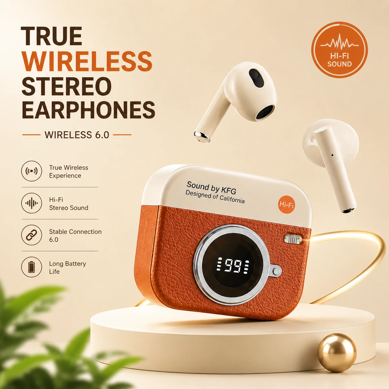 Q86 Retro Camera Design TWS Earbuds | Bluetooth 5.4