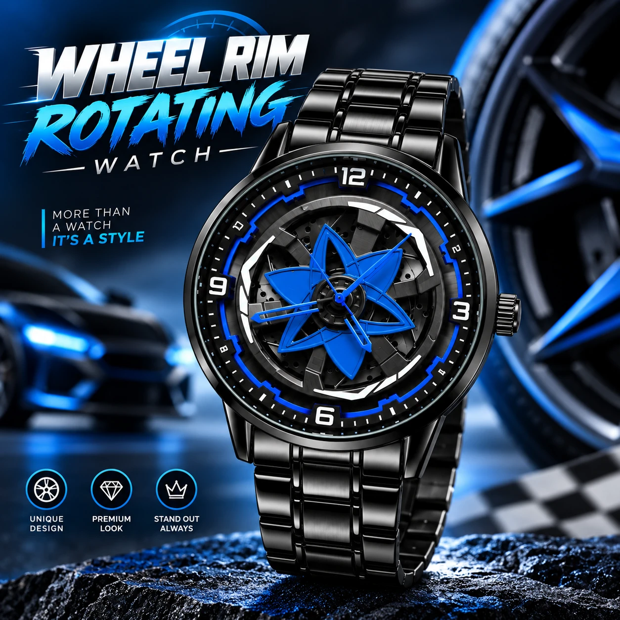 Sasuke Rinnegan Sharingan 3D Rotating Watch (Copy)