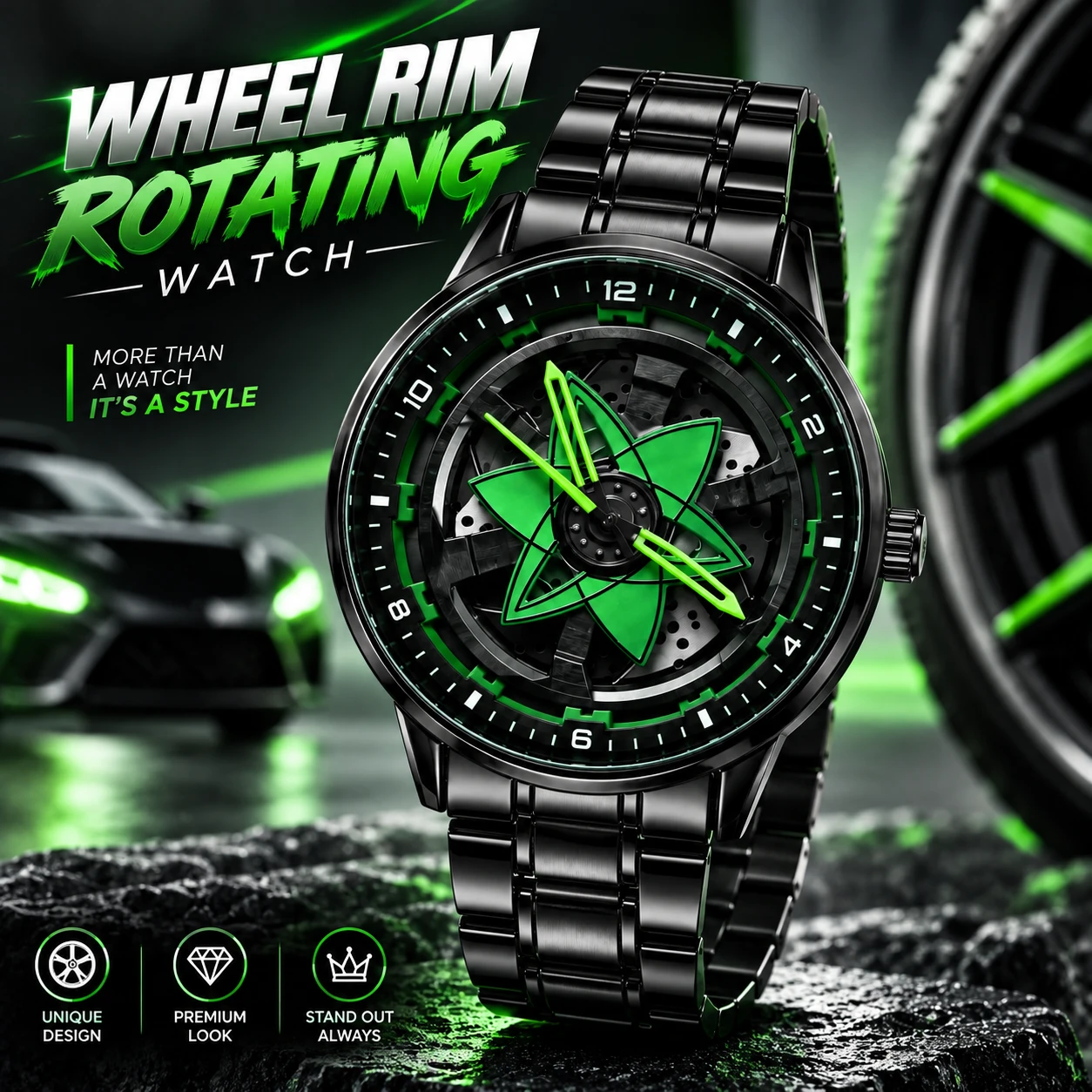 Sasuke Rinnegan Sharingan 3D Rotating Watch (Copy)