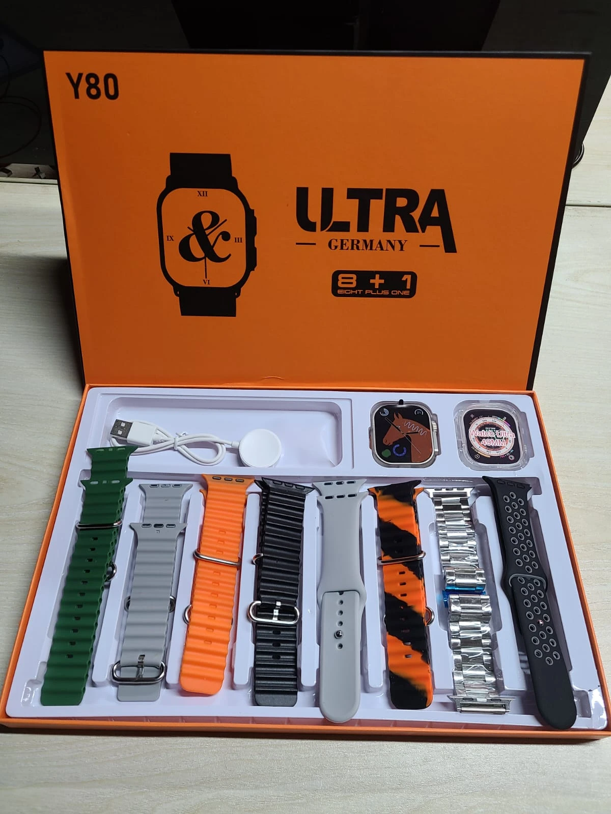 Y80 Ultra Smartwatch with 8 Straps